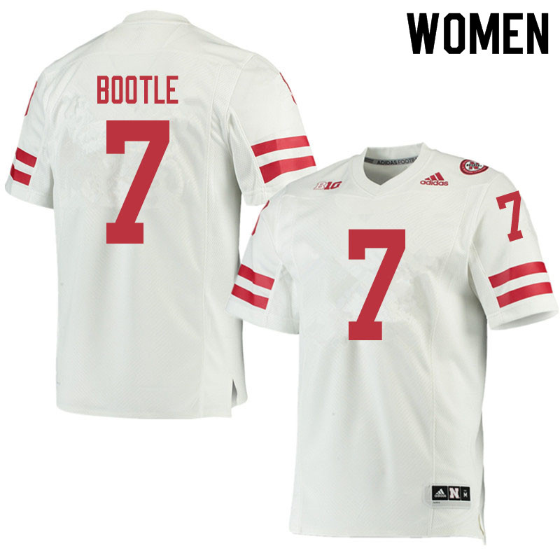 Women #7 Dicaprio Bootle Nebraska Cornhuskers College Football Jerseys Sale-White